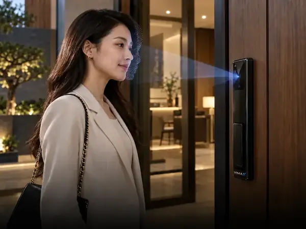 Khách hàng mở khóa VIMAX không chạm bằng nhận diện khuôn mặt Face ID 3D