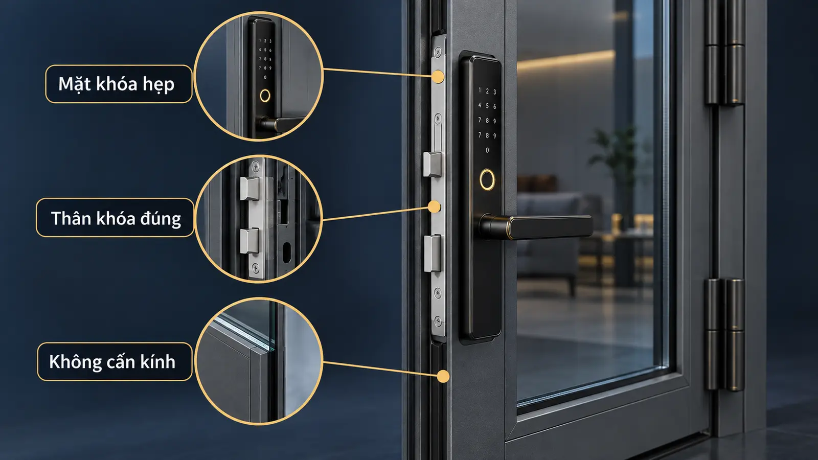 khóa vân tay cửa nhôm Xingfa và các yêu cầu kỹ thuật quan trọng