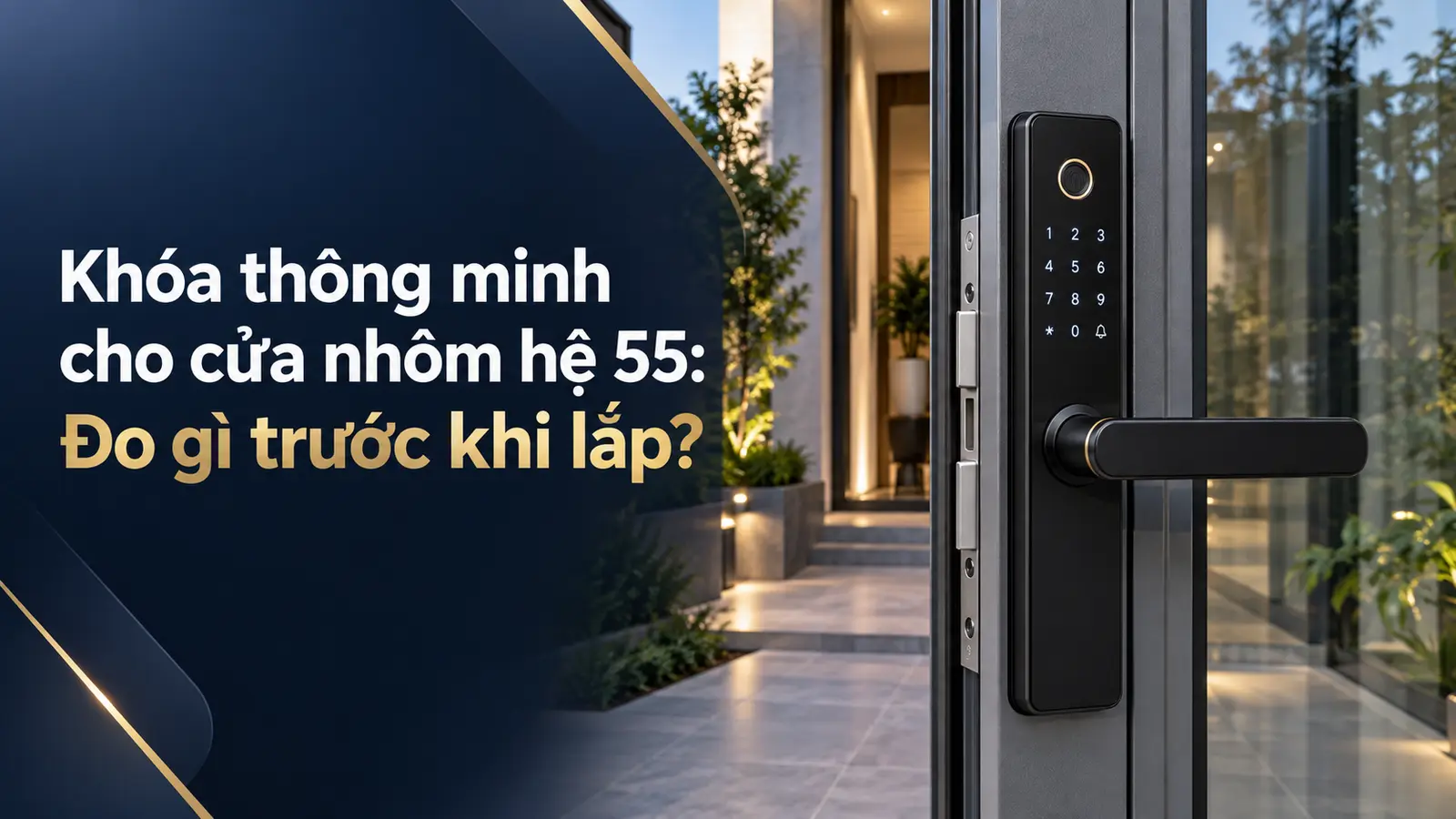 Khóa thông minh cho cửa nhôm hệ 55: Đo gì trước khi lắp?