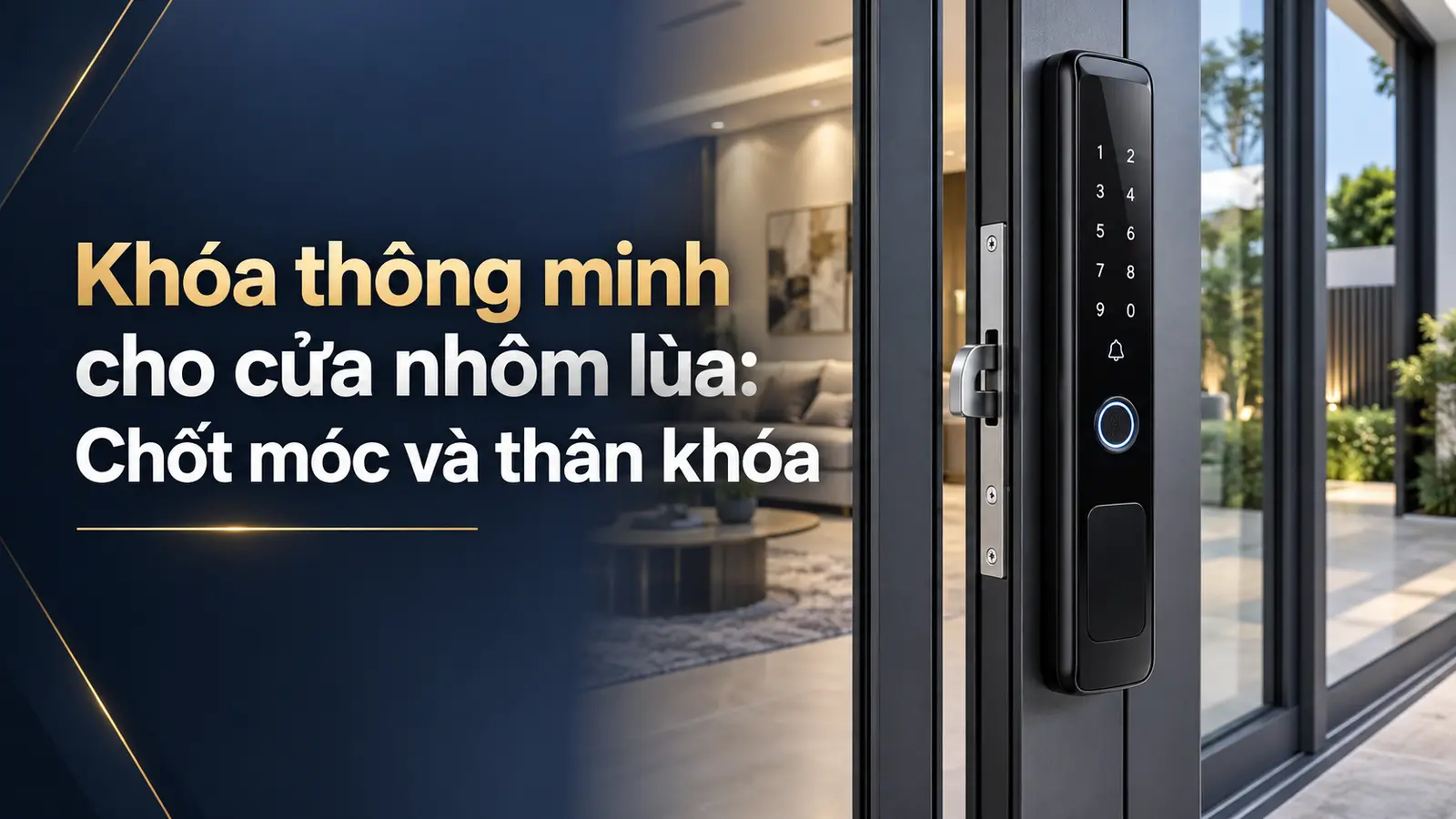Khóa thông minh cho cửa nhôm lùa: Chốt móc và thân khóa