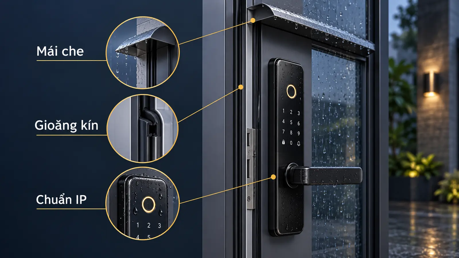 khóa vân tay cửa nhôm chống nước và các yêu cầu kỹ thuật quan trọng