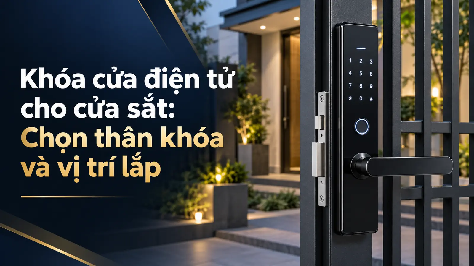 Khóa cửa điện tử cho cửa sắt: Chọn thân khóa và vị trí lắp