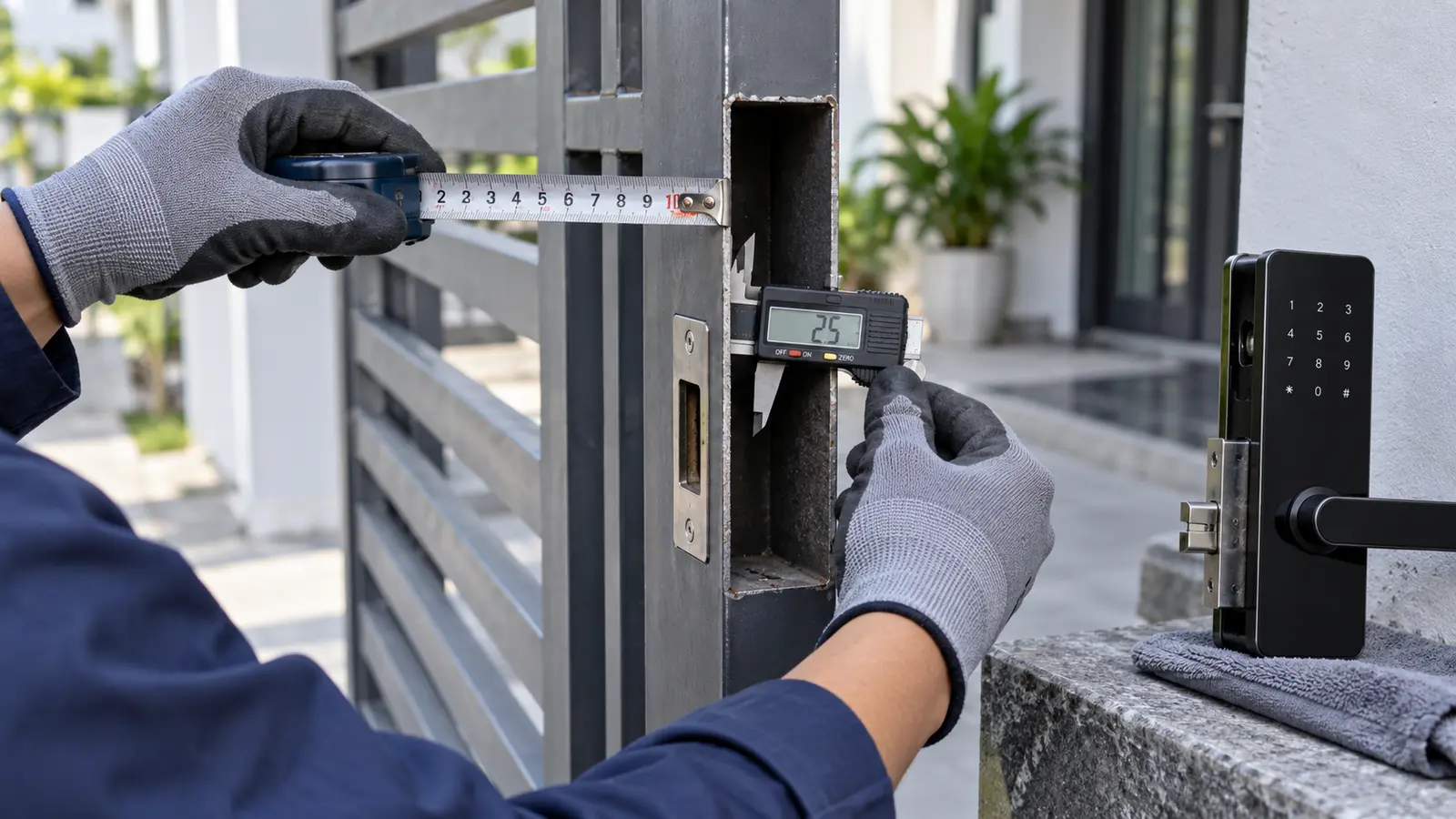 Cách đo cửa để chọn khóa cửa điện tử cửa sắt
