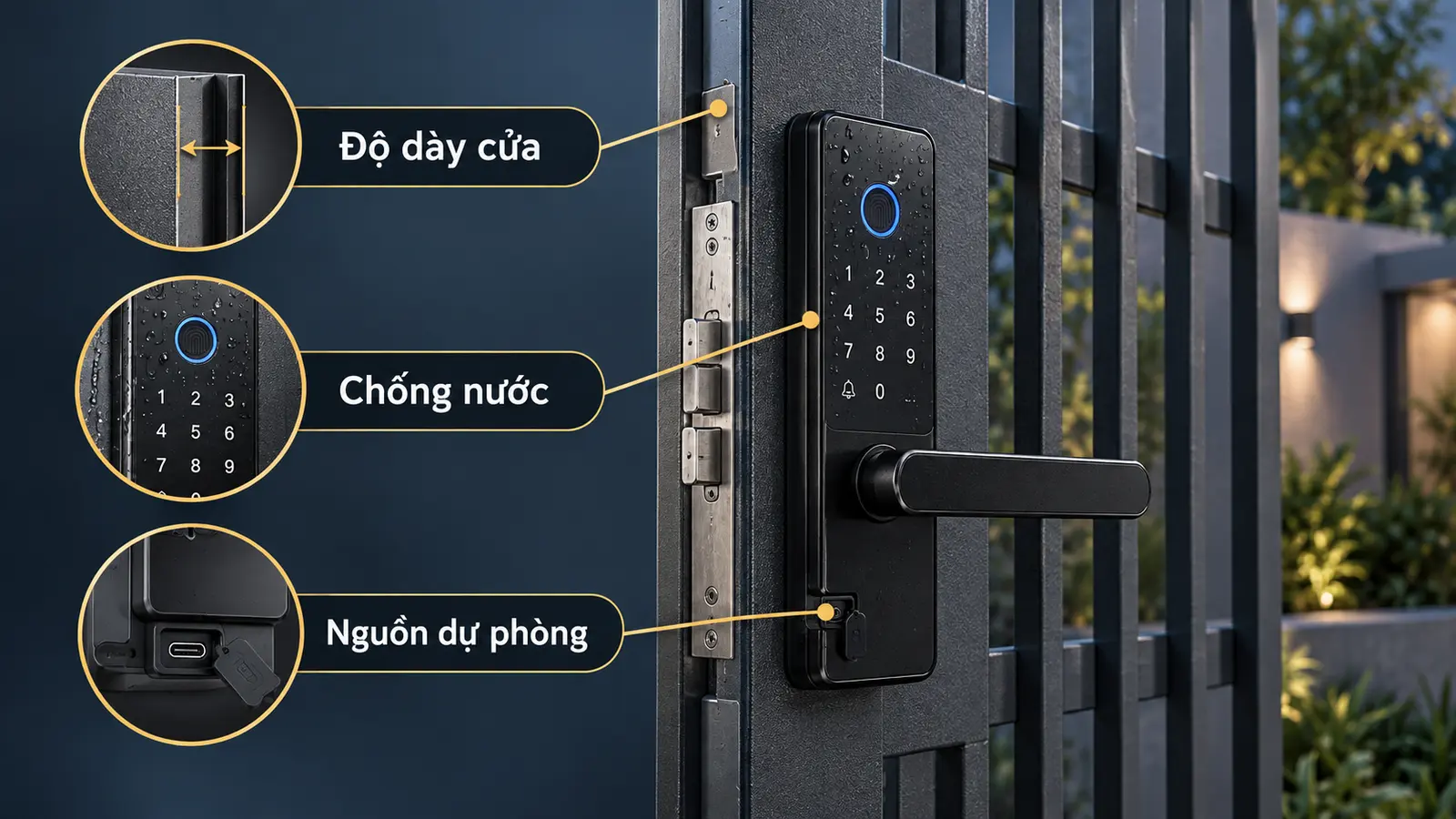khóa vân tay cửa sắt và các yêu cầu kỹ thuật quan trọng
