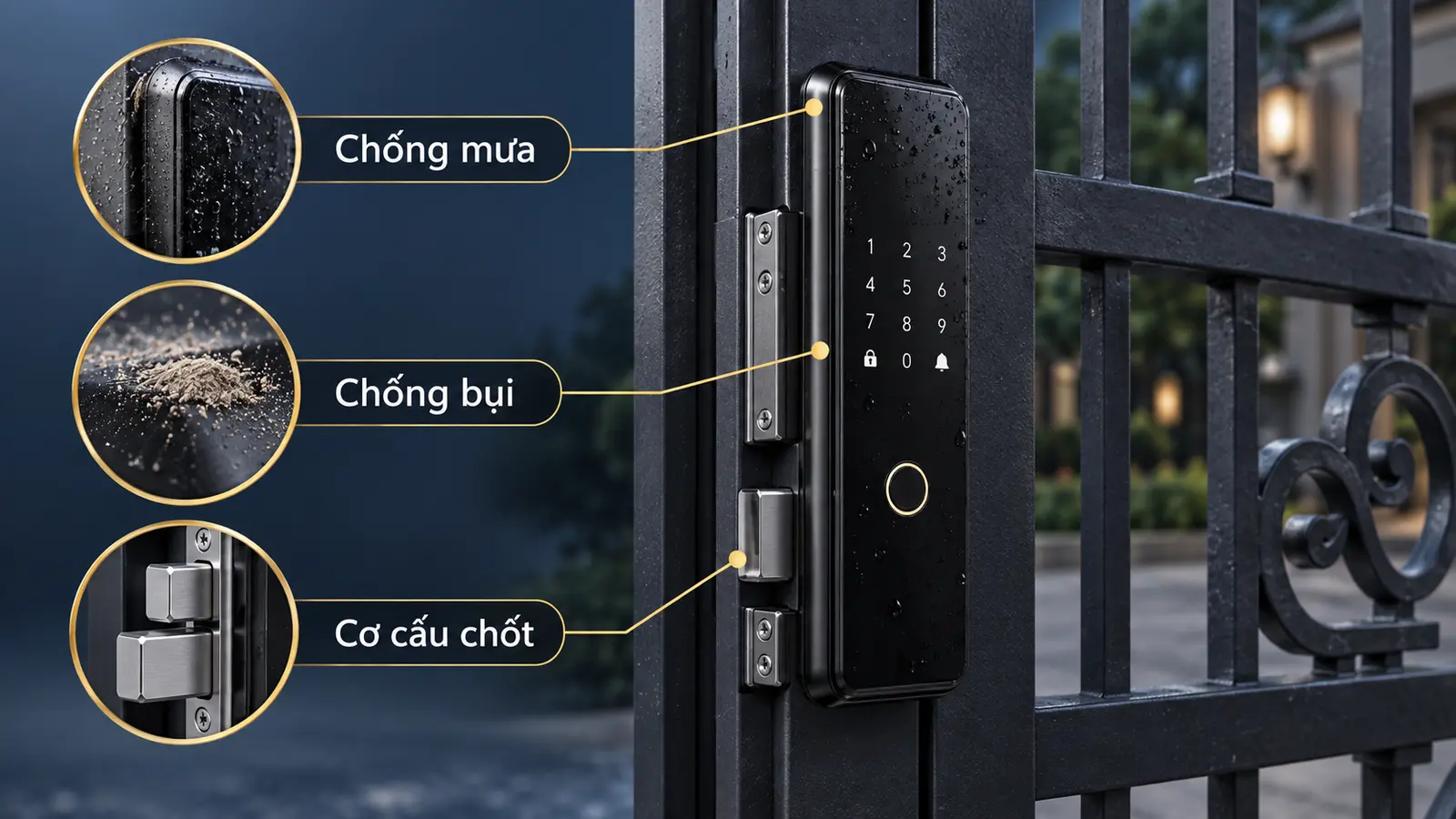 khóa thông minh cửa cổng và các yêu cầu kỹ thuật quan trọng