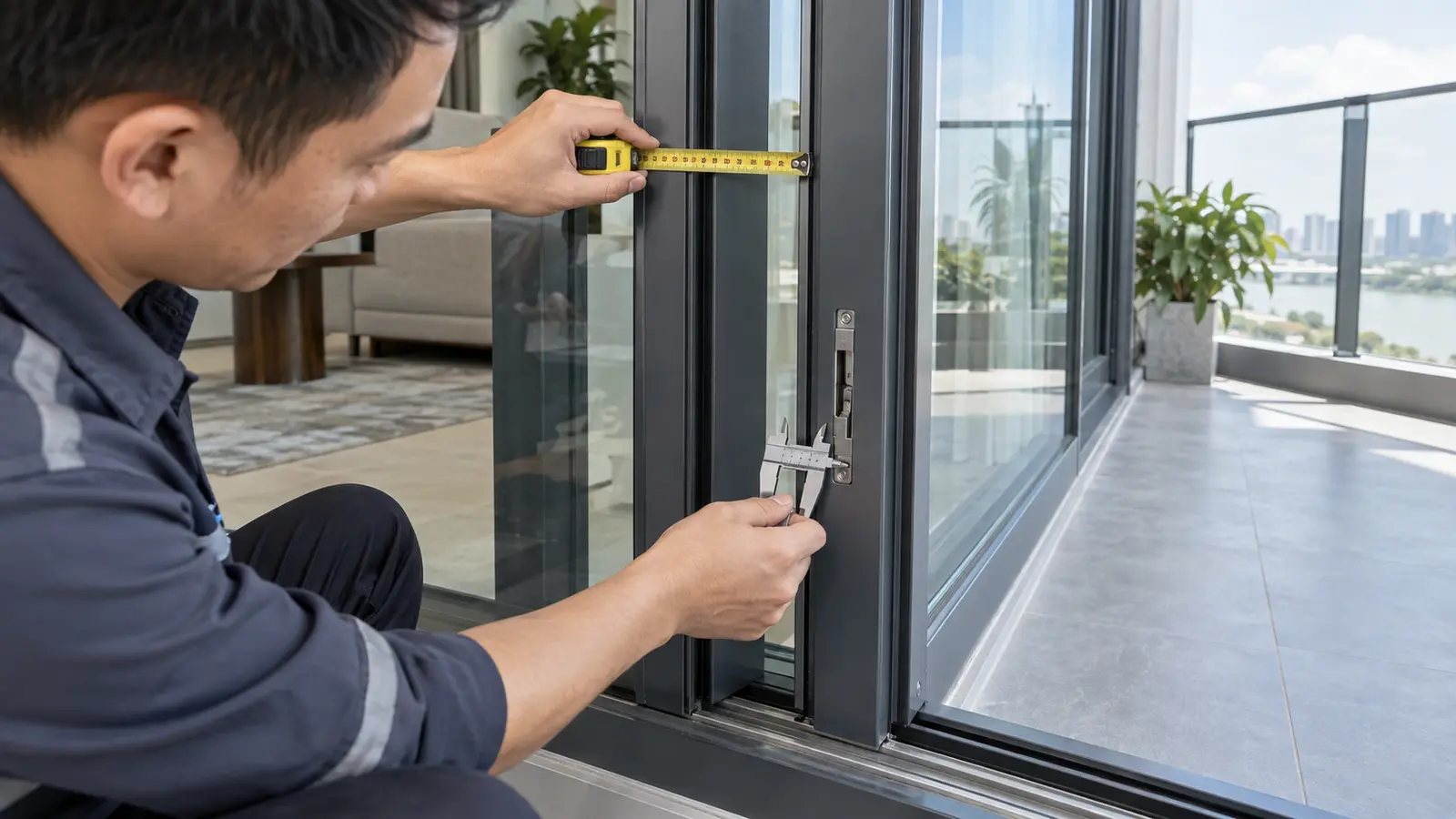 Cách đo cửa để chọn khóa thông minh cửa lùa