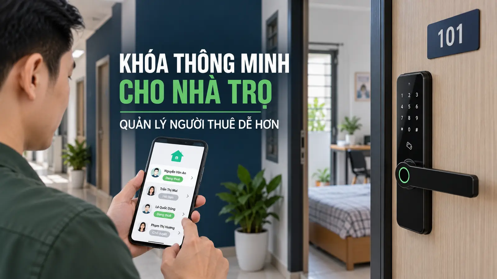 Khóa thông minh cho nhà trọ: Quản lý người thuê dễ hơn