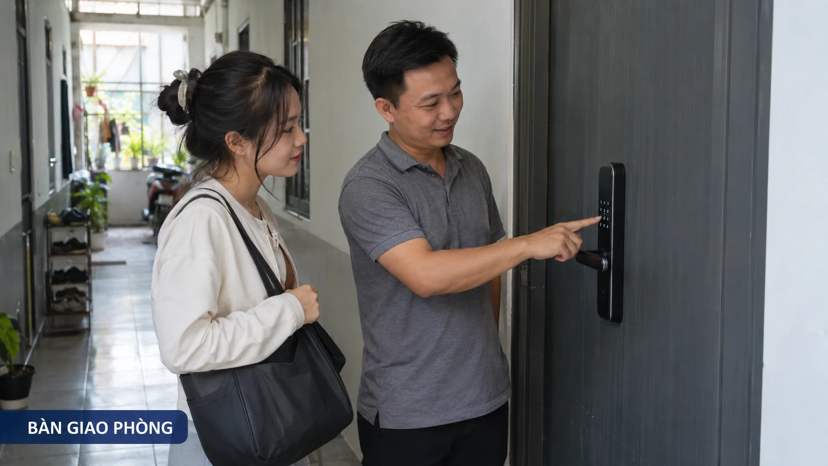 Bàn giao cách mở khóa phòng trọ cho người thuê