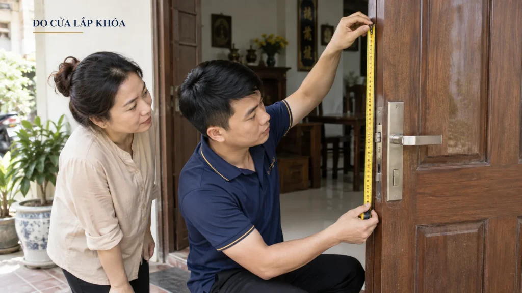 Cách đo cửa trước khi lắp khóa điện tử: 6 thông số