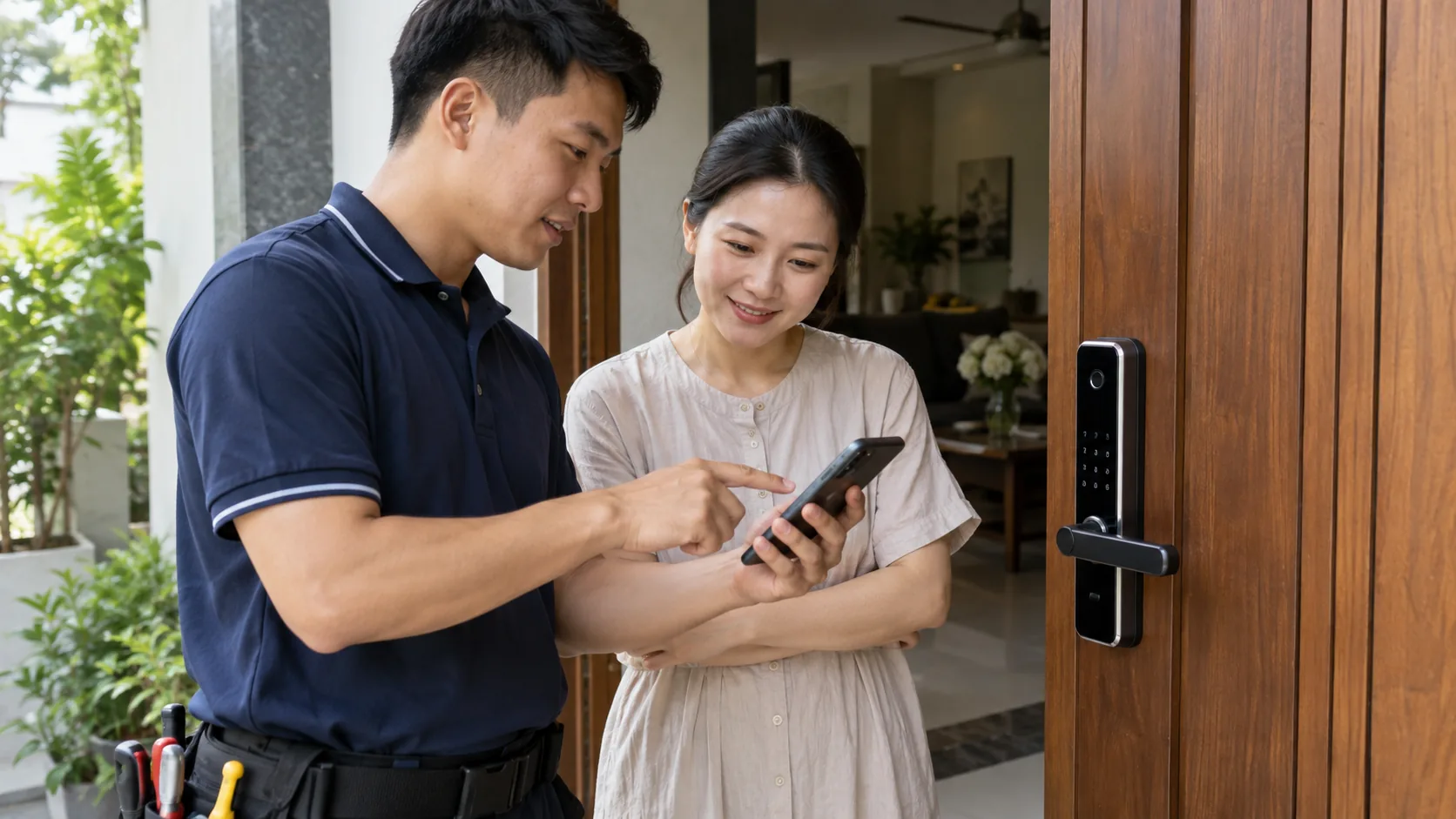 Kỹ thuật viên hướng dẫn quản lý quyền trên ứng dụng
