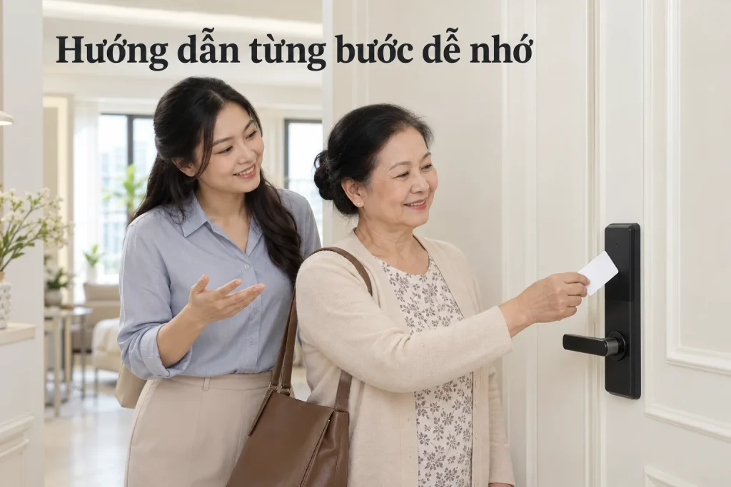 Hướng dẫn ông bà dùng khóa điện tử: Bàn giao sao cho dễ nhớ?